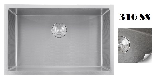 EACO 316 Stainless Steel Nano + Honey Comb Kitchen Sink - 316KS-70SS
